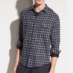 Vince Men’s Regular Fit Plaid Sport Shirt NWT $245